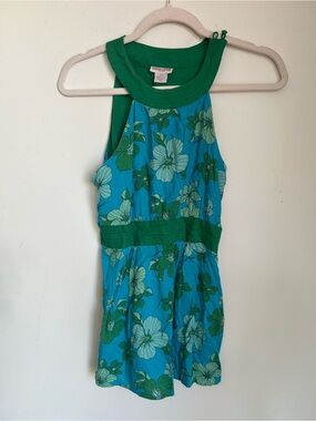 Y2K Guess Teal Solid Halter Top